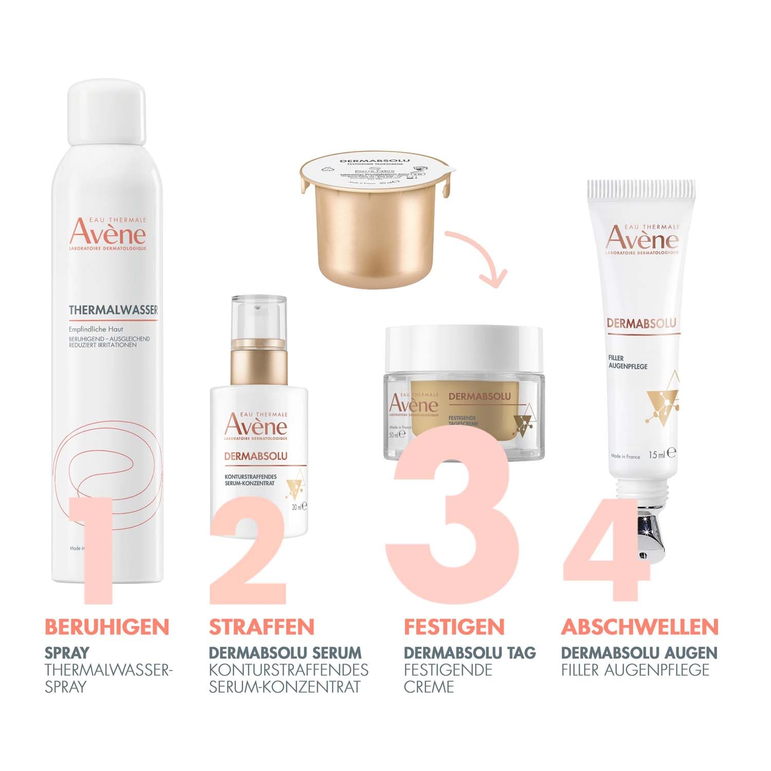 AVÈNE Dermabsolu - Festigende Tagescreme - Anti-Aging, festigt & hydriert - Mit Bakuchiol, Vanille-Polyphenolen & Glycoleol - Reife, empfindliche Haut - Umweltbewusst - 50 ml