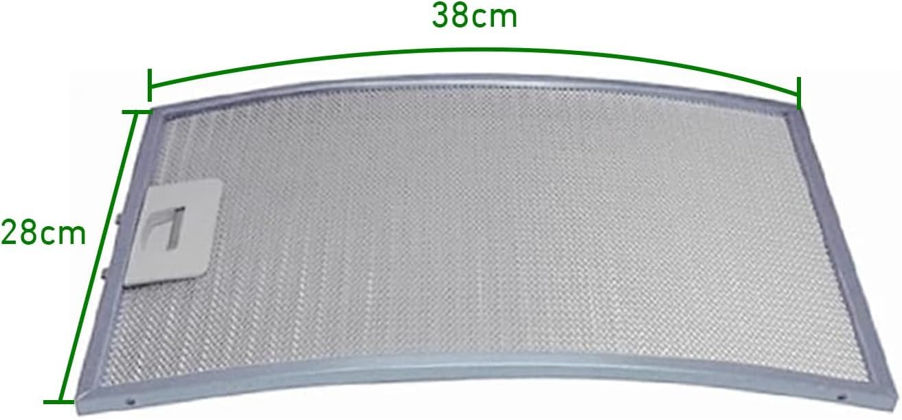 ELECTROTODO - Filtro Curvo Compatible con Campana Extractora TEKA C610, C620 | 38 x 28 cm | Ref: 61865020 | Pack de 2 Unidades