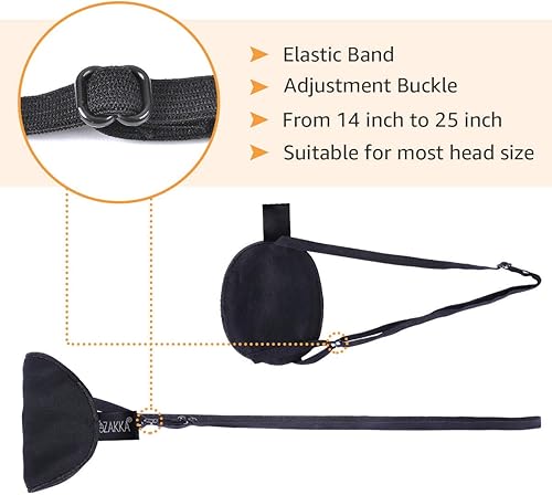 Miniatura 3 de eZAKKA 2 piezas de parche médico de seda para mujeres adultas, parche elástico perezoso ajustable individual con correa elástica (L, negro con