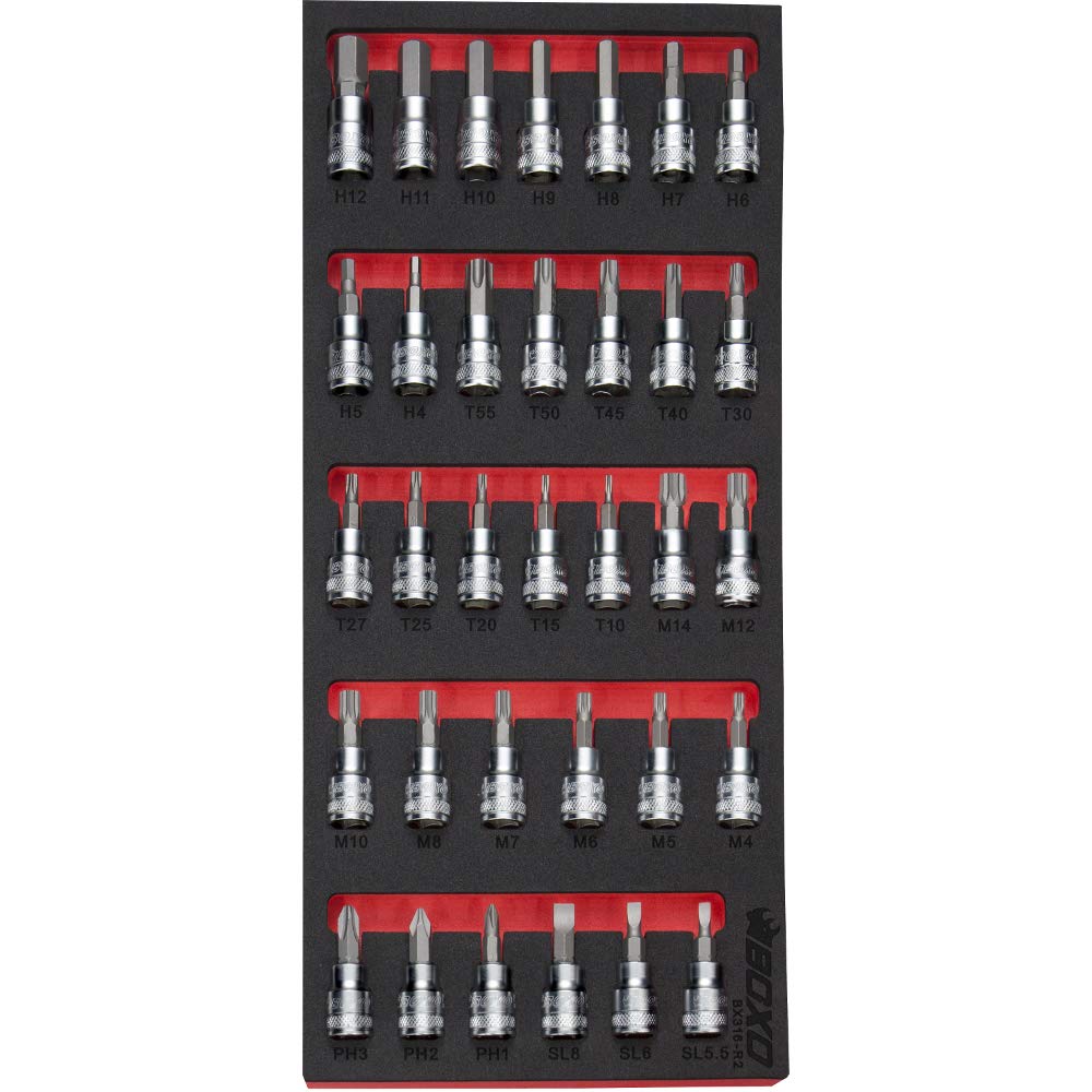 Boxo 3/8" Drive Master Bit Socket Set 36 Pieces Bx316-R2
