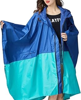 Lightweight Waterproof Adult Reusable Women Men's Raincoat Poncho Cape Hooded