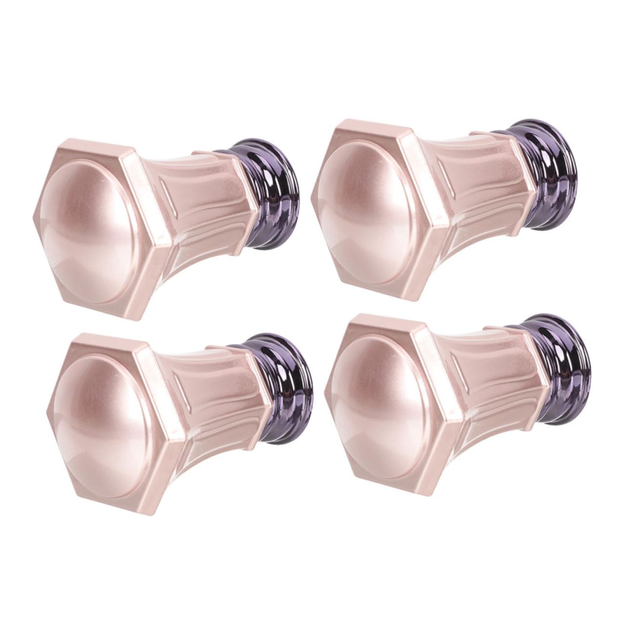 Ciieeo 4Pcs Vintage Curtain Rod Finials Rose Gold Decorative Drapery Pole Caps for Window Treatments Dual Rod Compatible End Caps for Seamless Coordination