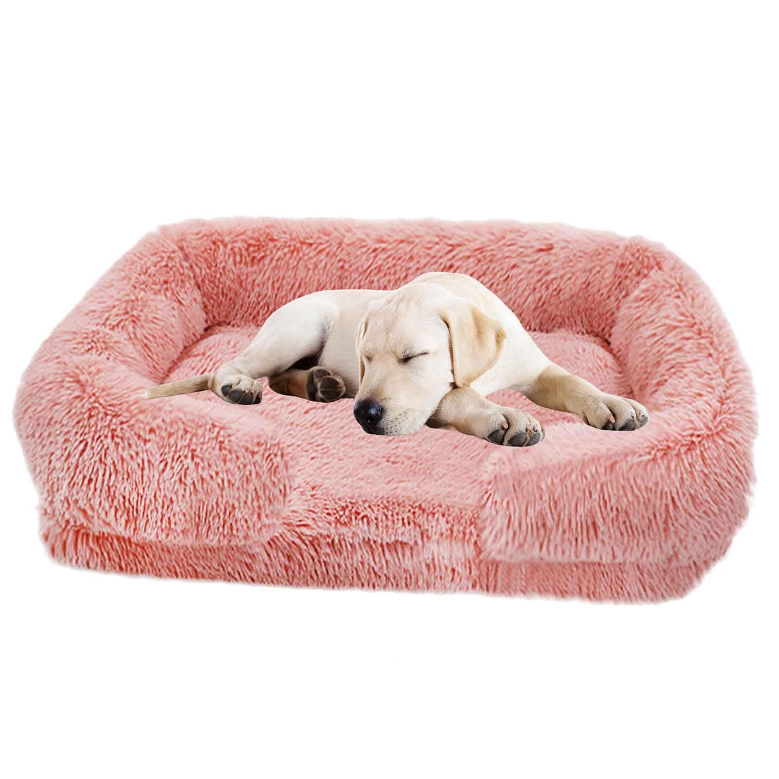 Lit de chien imperméable lavable et canapé moelleux rose S