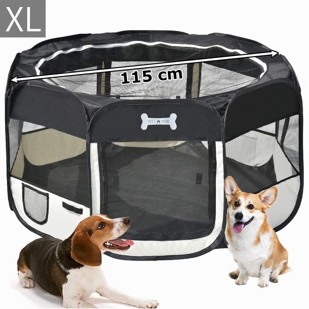 Petigi Parc á Chien XL 115 cm Chat Lapin Pliable Animales Mascotas Enclos in/extérieur
