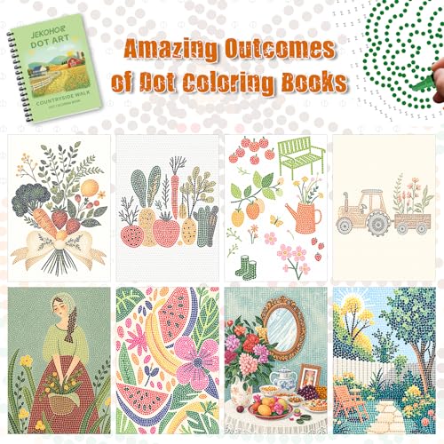 Image of Adult Coloring Book Set:3 PCS Dot Coloring Books for Adults with 90 Patterns and 12PCS Acrylic Markers,Dot Art for Adults to Relax and Relieve Anxiety Gifts-(Animal & Flowers Plant & Countryside)