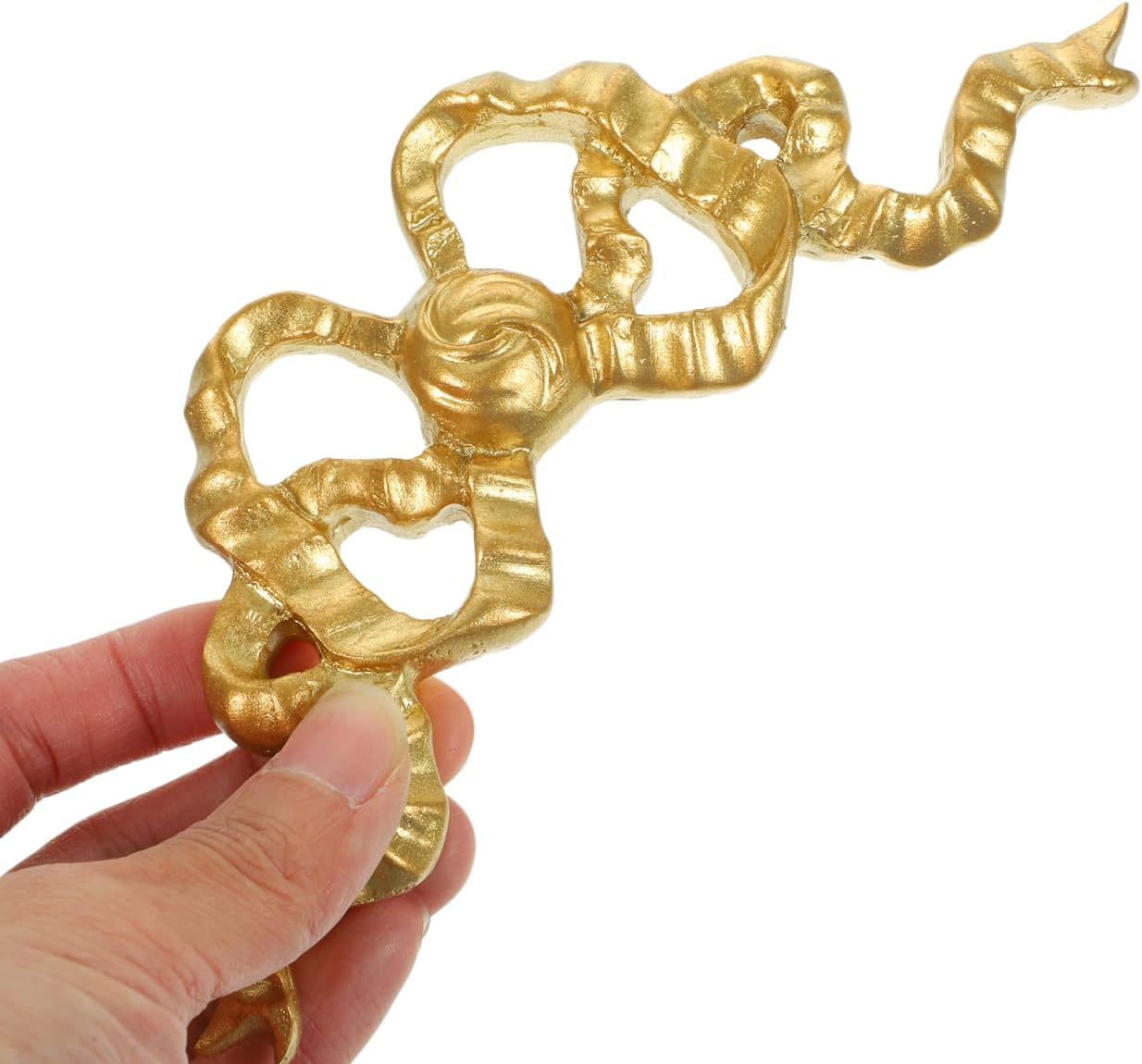 Amosfun Gold Resin Bow-Knot Wall Art Decor 2-Pack 6.3X2.4X2.5 Inches Hanging Bow Accent for Home Wall Decoration Bedroom Nursery Entryway