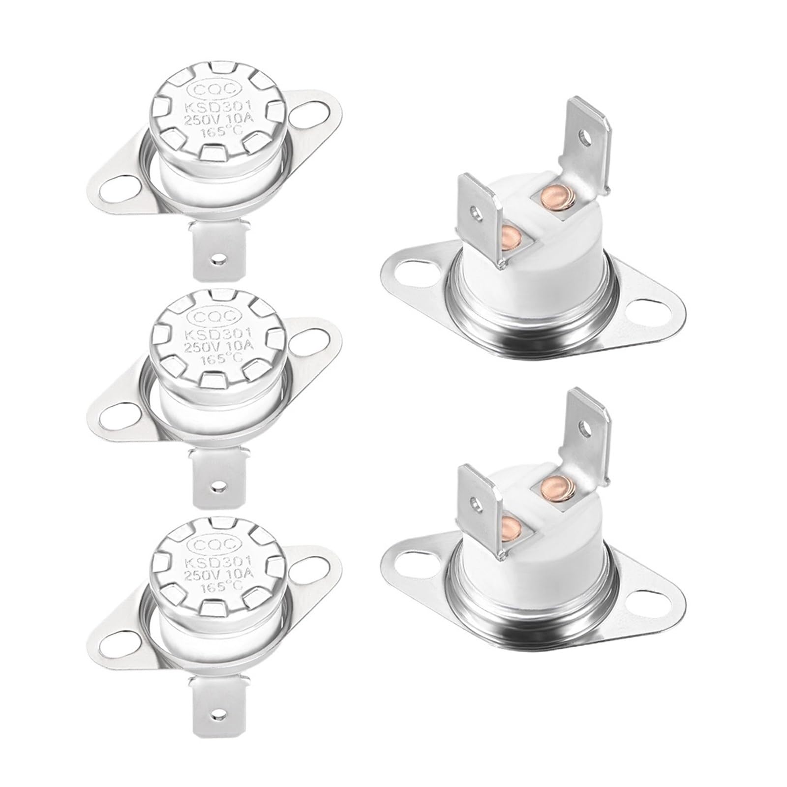 QQTD665BET 5Pcs 250V 10A 130°C-250°C KSD301 Thermostat Switch Normally Closed N.C Adjust Snap Disc Temperature Control for Microwave