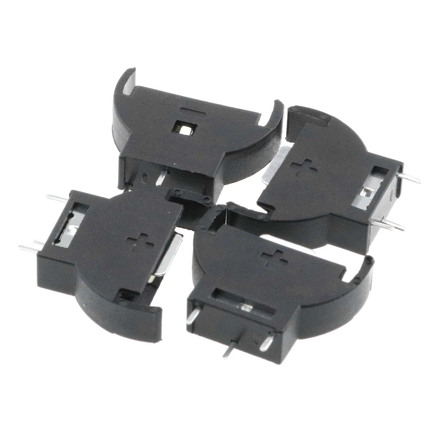 E-outstanding 20PCS Vertical Shell Type Coin Button Cell Battery Sockets 3 Pin Holder Case, CR2032