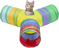 Bigladious 3-Way Collapsible Cat Tunnel Toy with Hanging Ball - Fun Play Tube for Cats, Kittens, Puppies & Rabbits