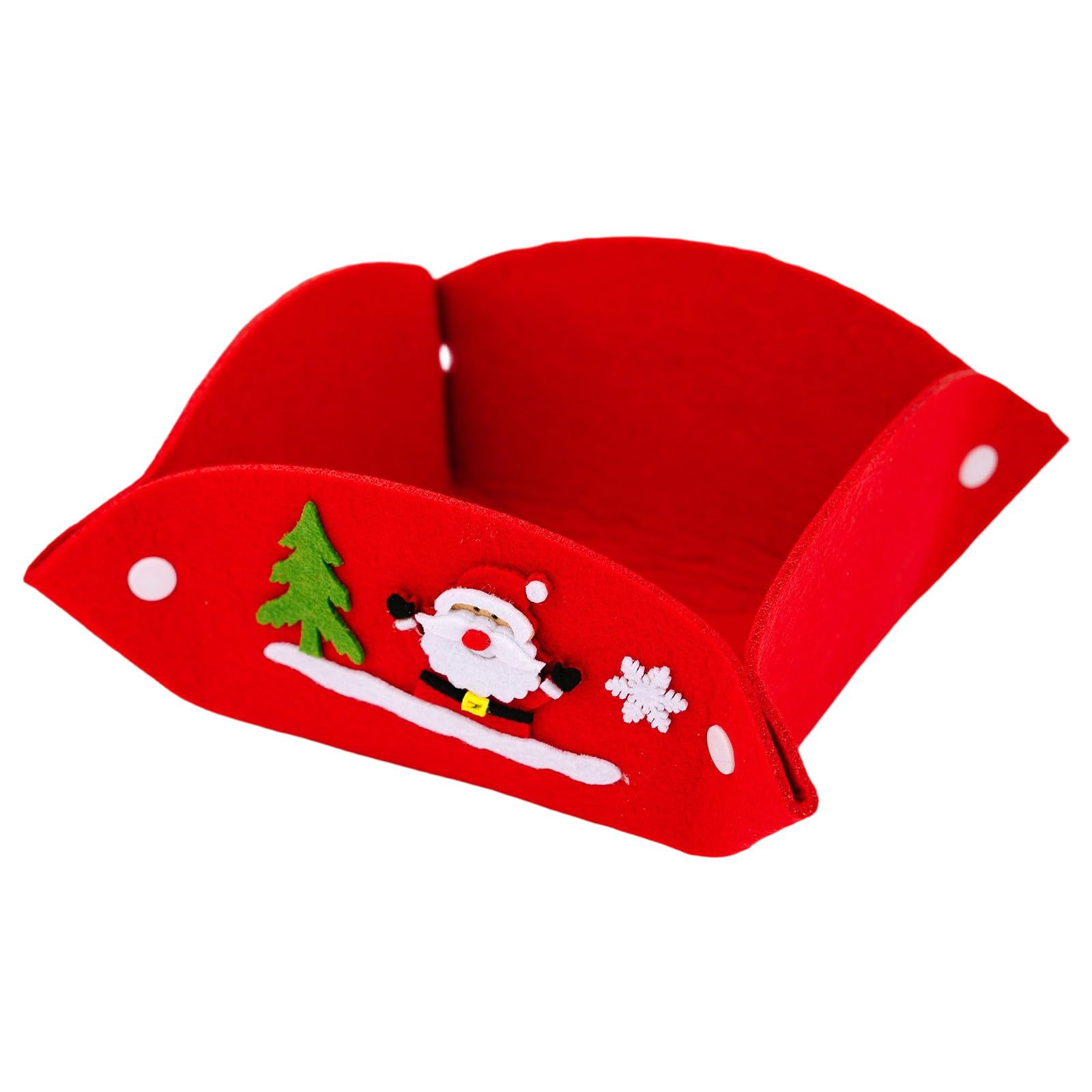Tfaoys A Christmas Holder Nonwoven Fabric Foldable Candy Box For Holiday Table Setup, Treat Display Nd Home Decor Festive Candy Holder Holiday Box Red Tabletop Decor Nonwoven Treat Container Party