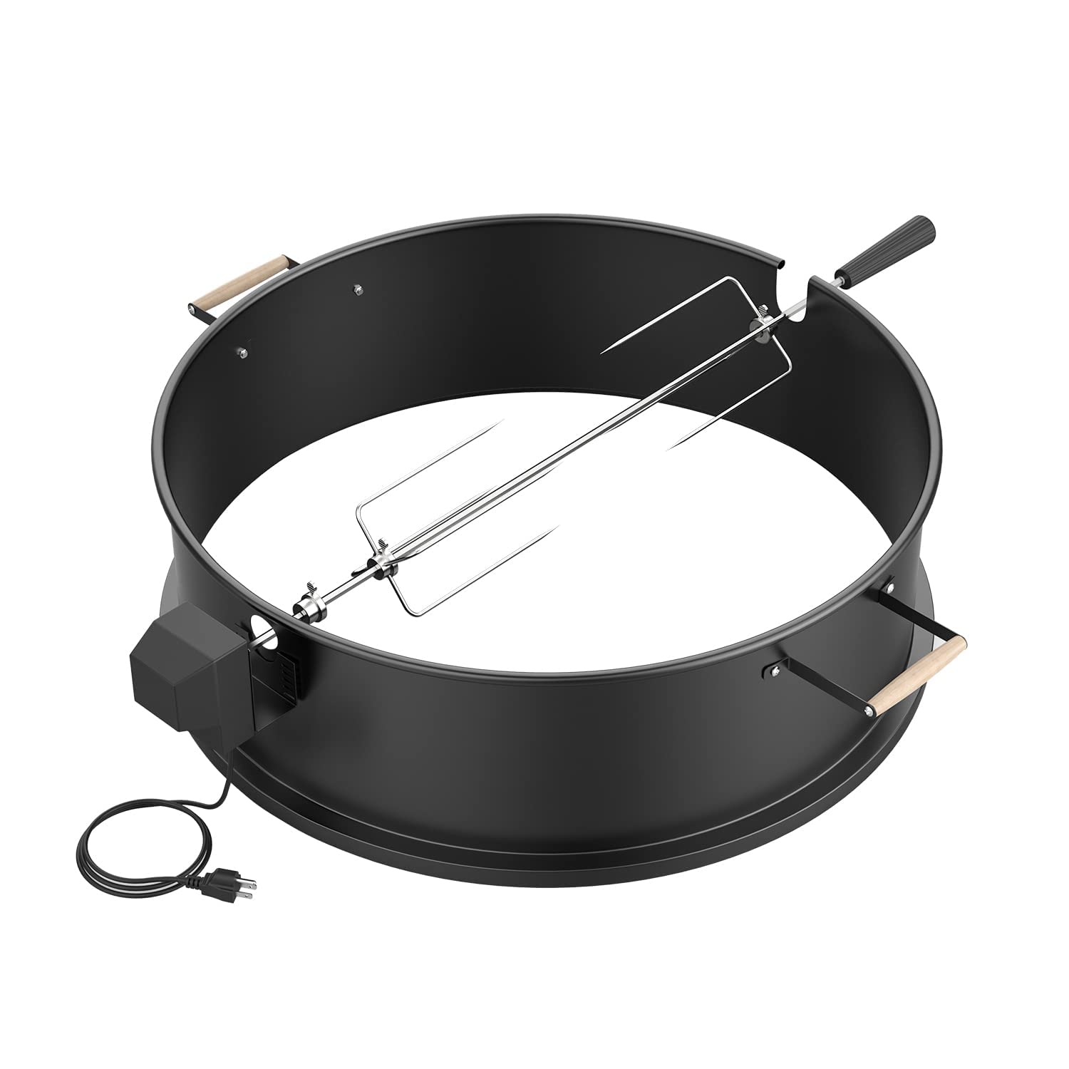 Kit de parrilla para asador de pollo prémium para parrilla Weber 22, kit de anillo giratorio para accesorios Weber Kettle Motor eléctrico mejorado, bien equilibrado 7