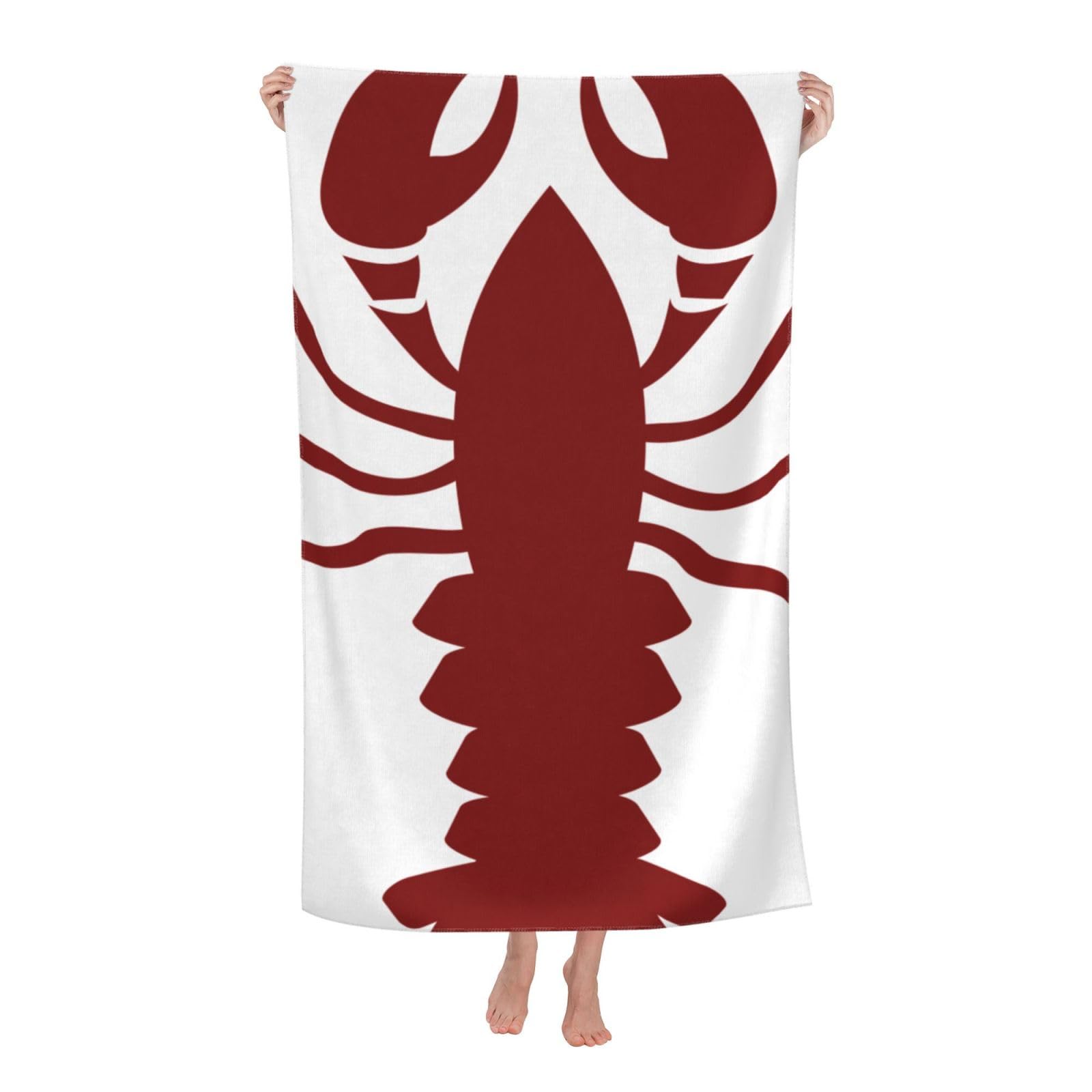 Serviettes Homard Drap De Plage Facile À Entretenir Serviette De Sauna Séchage Rapide Serviette De Plage pour Piscine Voyage Camping 80X130CM