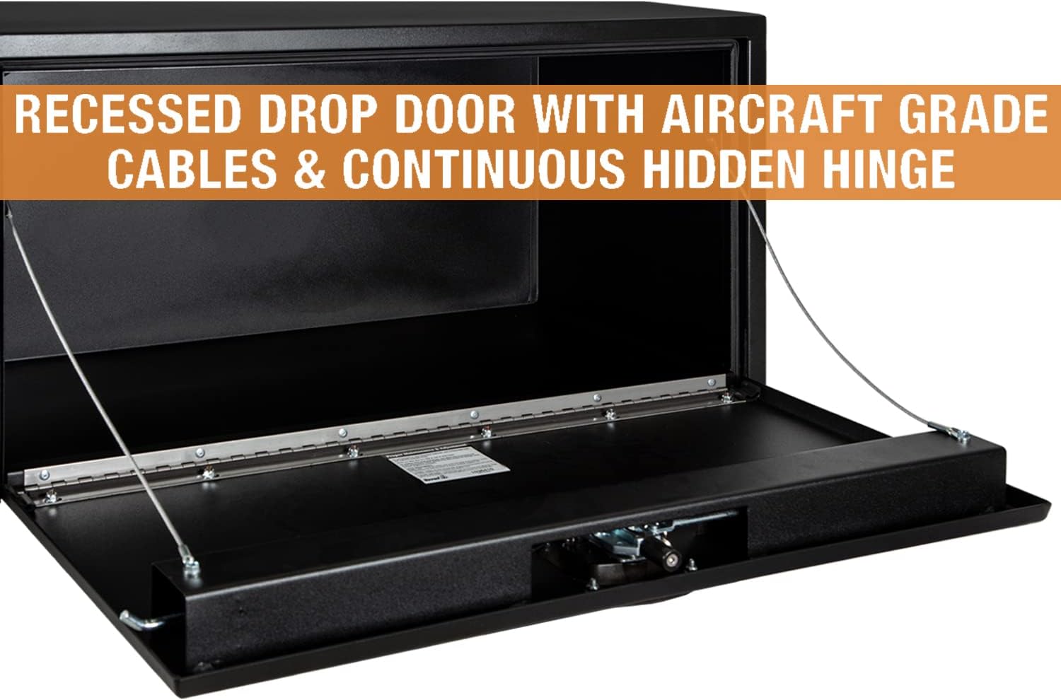 Buyers Products 1732505 Textured Black Matte Steel Underbody Truck Box With 3-Point Compression Latch, 18 x 18 x 36 Inches, Made In The USA, Tool Box For Bed of Truck
