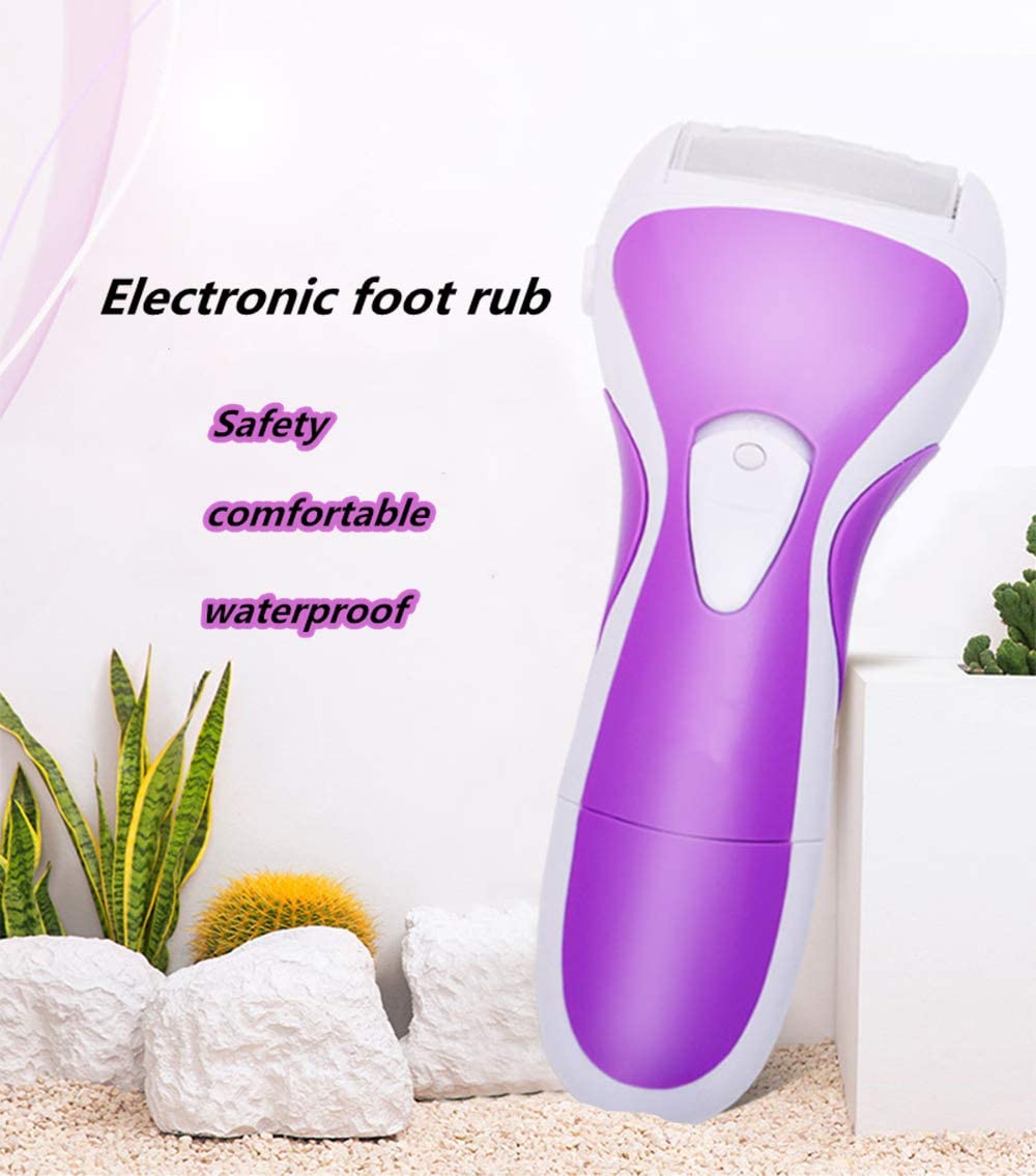 Lima elettrica per Piedi Ricarica USB Dispositivo di rimozione del callo con 2 Strumenti per testine a Rullo Adatto per Pelli secche e dure con Angoli rotti (Viola)