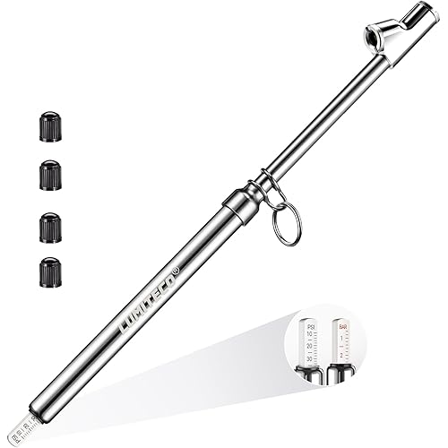 Dual Head Tire Pressure Gauge, Heavy Duty Extension Air Tire Gauge for Tire Pressure Range 10-150PSI 1-10BAR, Straight Foot Dual Head Chuck Auto Service Gage for Car,Semi Truck,RV,Motorcycle