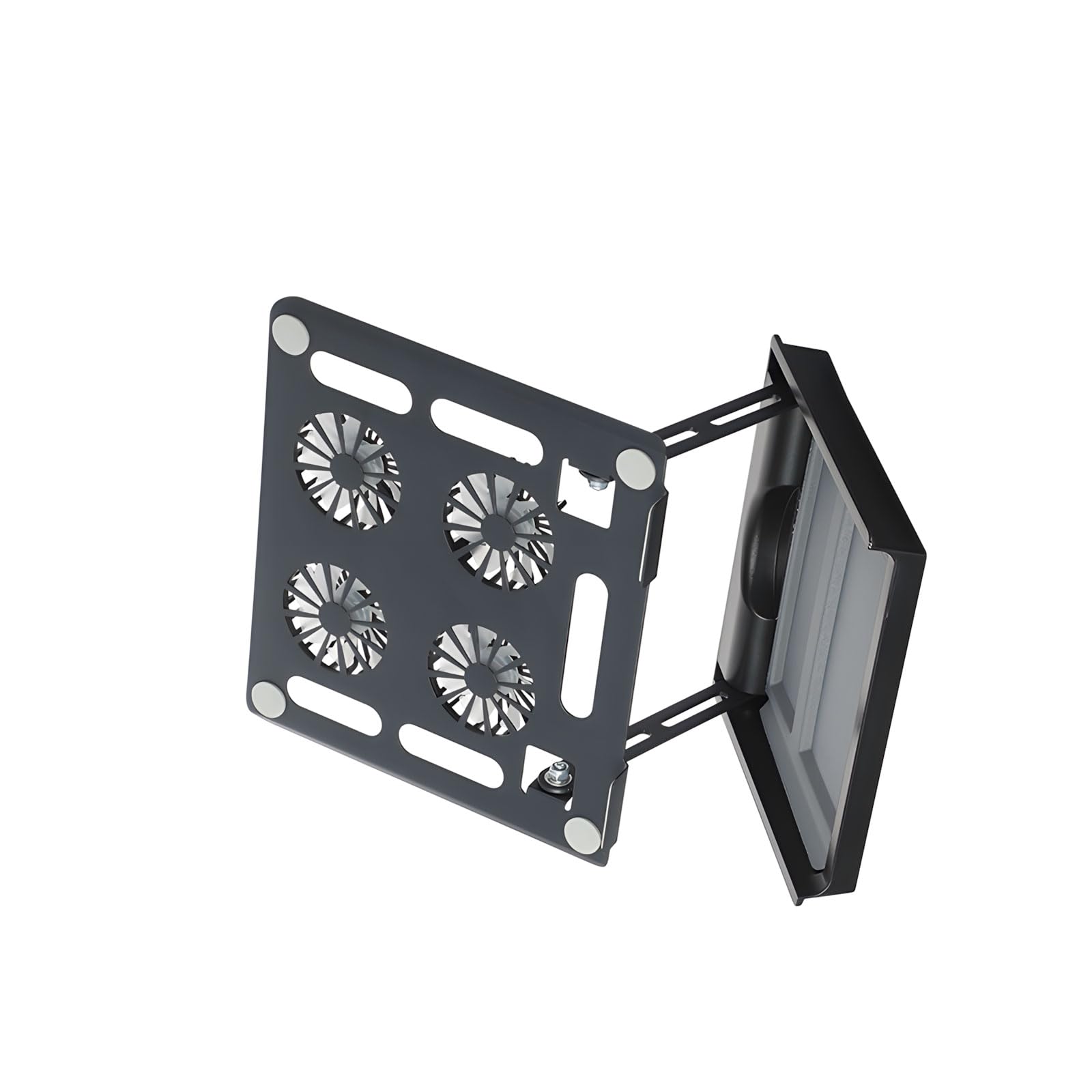 Soporte ergonómico para portátil con tecnología de refrigeración eficiente y fijación, viene con caja de almacenamiento compacta para portátil con ventilador