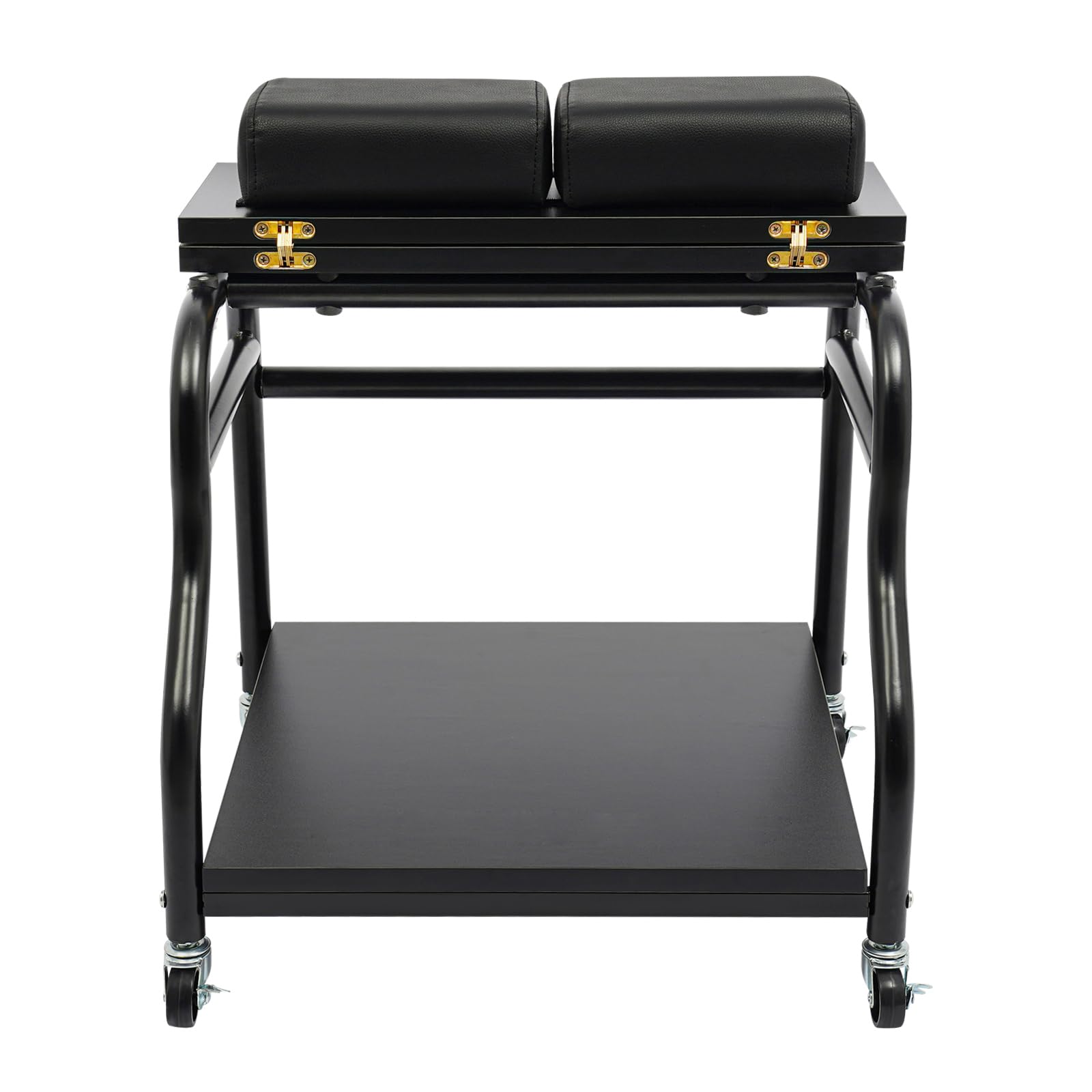 Silla de pedicura móvil con 2 niveles para pedicura, taburete de salón de belleza, reposapiés, reposapiés, reposapiés, salón de belleza y salón de uñas, color negro