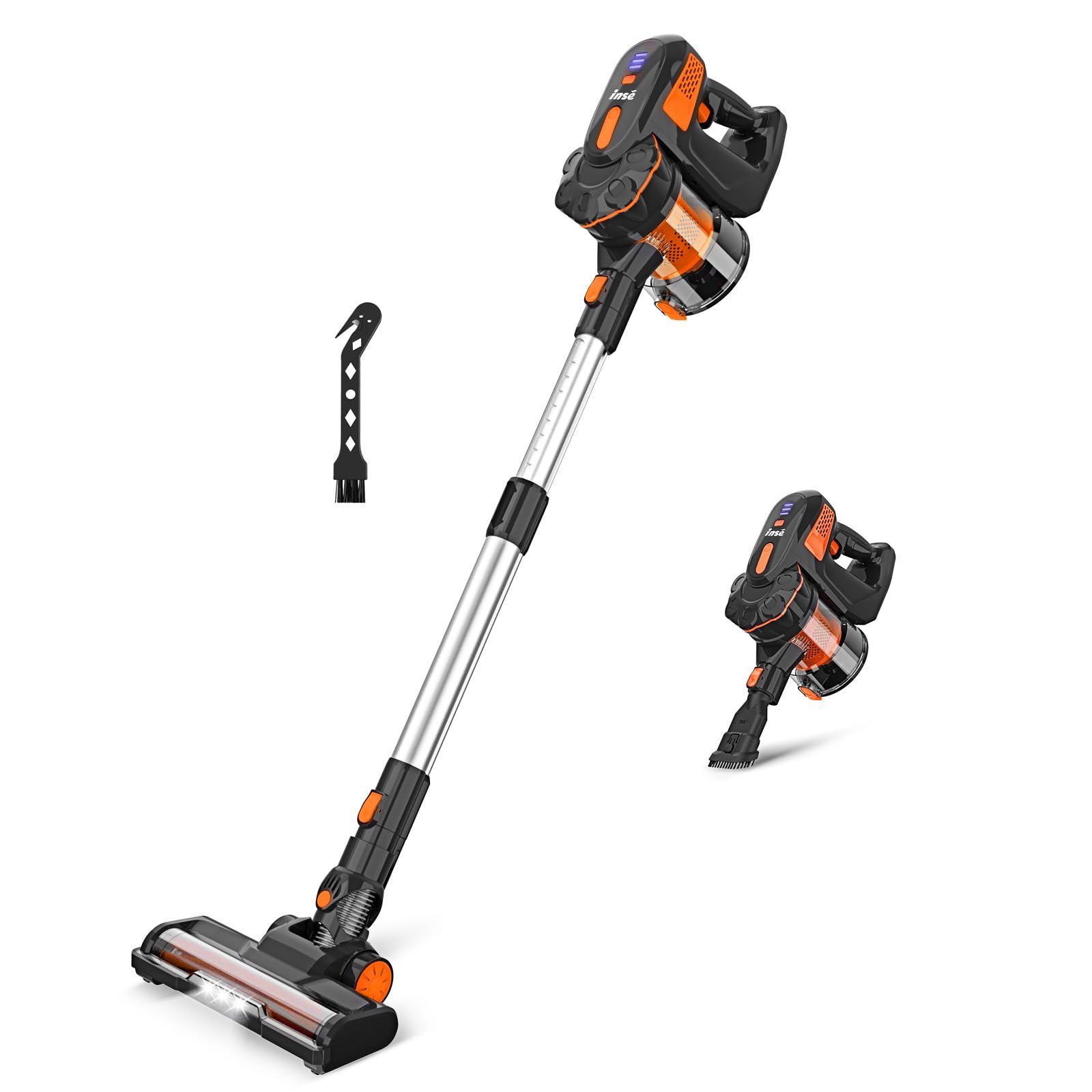 INSE Max Runtime Cordless Stick vac-Brown