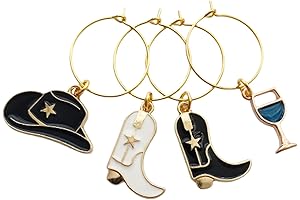 Cowboy Boot and Hat Pendant Wine Charms