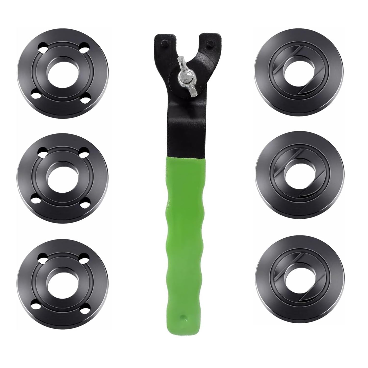 Ozmatip 5/8"-11 Angle Grinder Flange Nut with Adjustable Spanner Wrench & Extension Shaft Connecting Rod kit Compatible with Bosch Dewalt Makita Ryobi