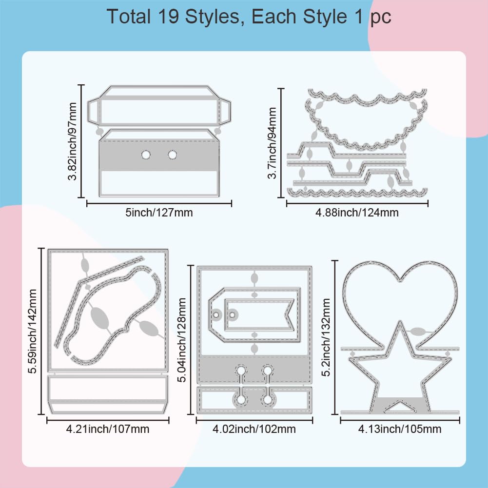 GLOBLELAND Set 4 Fustelle In Metallo Per Biglietti Regalo E Scrapbooking