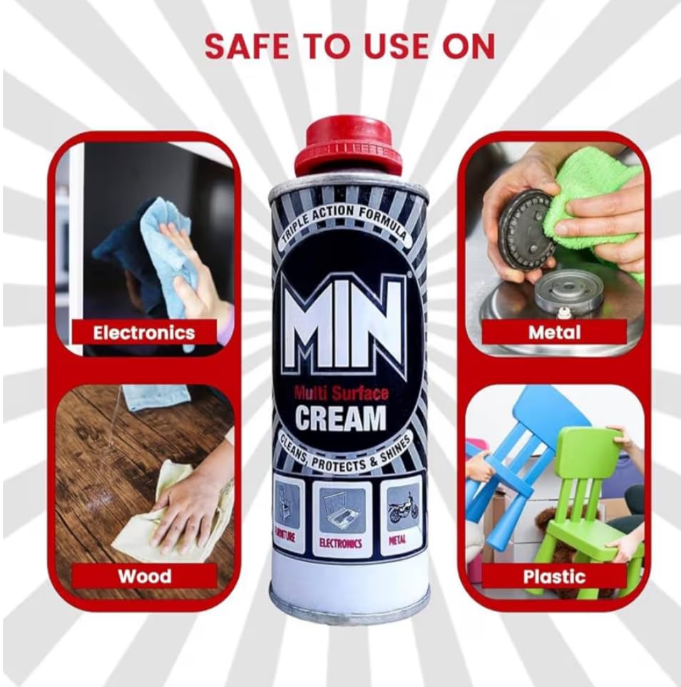 Image of Multi Surface Cream, Triple Action Formula, Cleans Protects & Shines, for Electronics, Metal, Wood & Plastic, Pack of 3