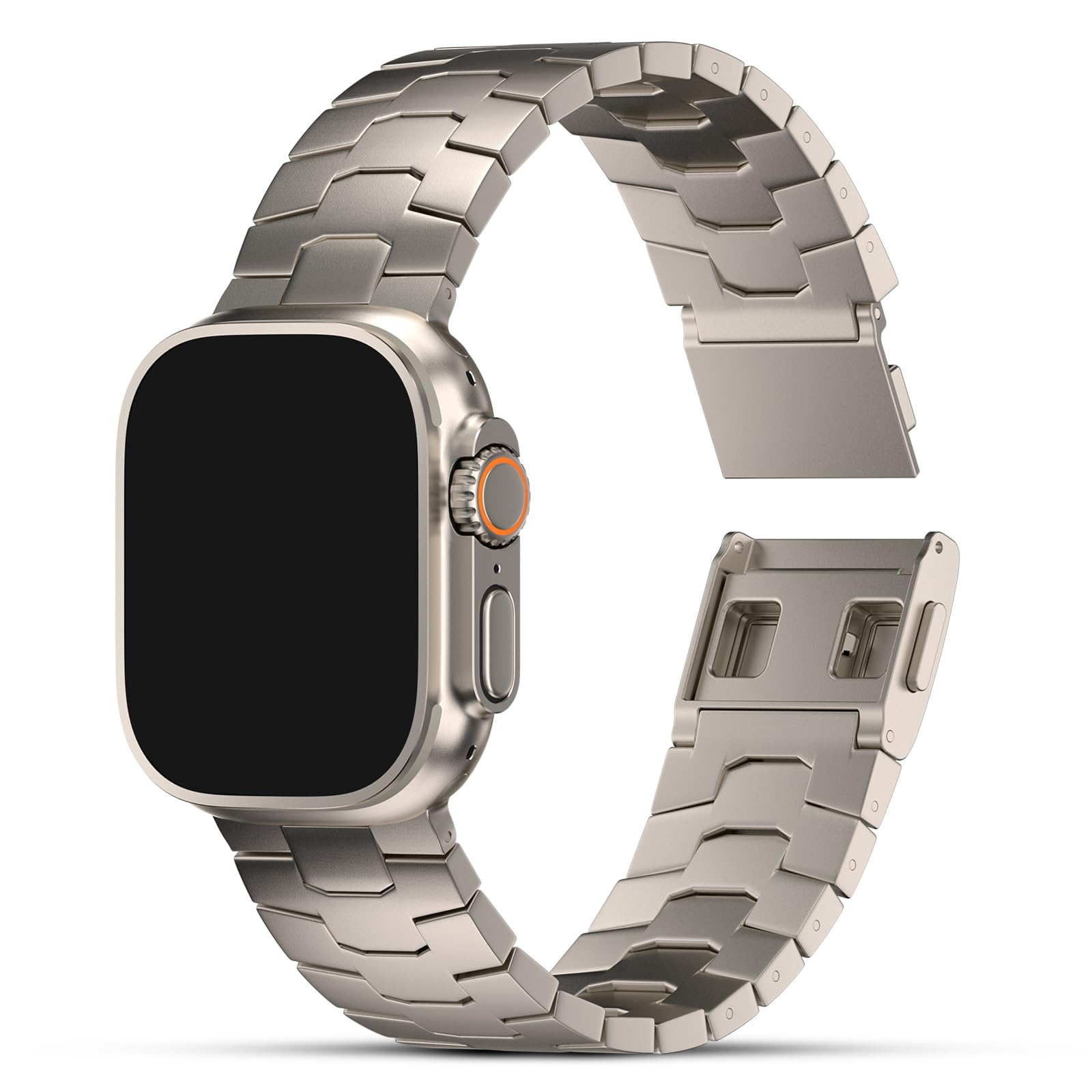 FiNESTONE Titanium Band for Apple Watch ULTRA 2 - Magnetic Band 49mm Adjustable Titanium Apple Watch Band ULTRA 2 & ULTRA - Lightweight Magnetic Strap for iWatch Apple Watch 49mm