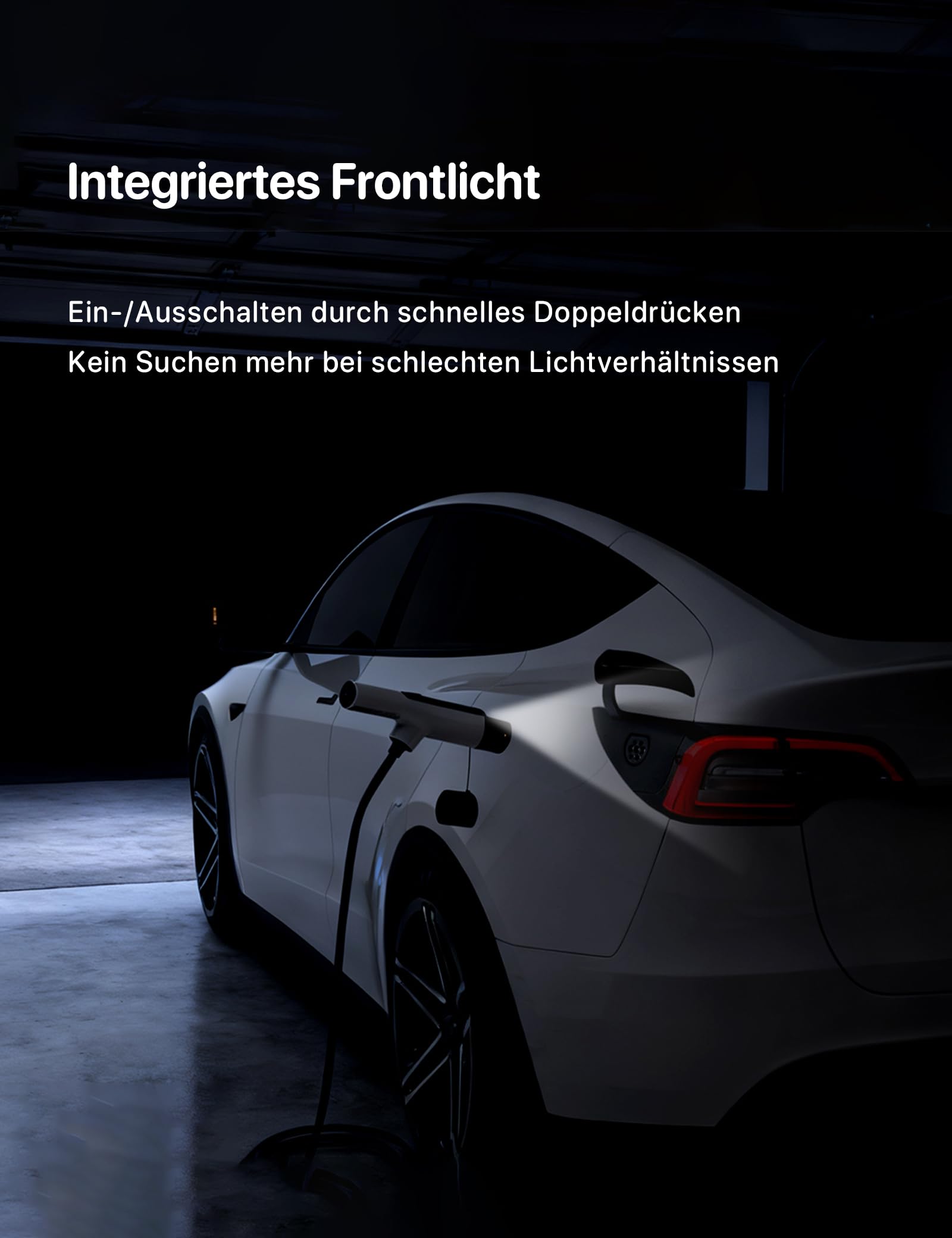 Typ 2 Ladekabel Schuko 3,68kW,10m[1-phasig,8–16A], mobiles EV Charger mit am Griff integrierter LED-Anzeige, EV Ladegerät für ID.7/ID.3/ID.4,Enyaq,Model Y/3,MG4,Q4 e-tron,iX1 und andere PHEV/EV
