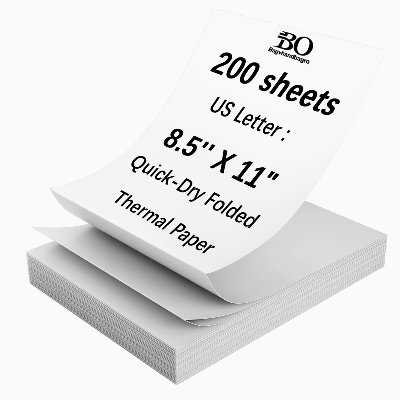 Thermal Printer Paper 8.5 x 11 Inch, 200 Sheets US Letter Size Thermal Paper, Compatible with M08F/A40 Thermal Portable Printer, Continual Feeding Folded Printing Paper (200 Sheets/Continuous Folding)