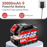 Vista 5 de Lavadora a presión inalámbrica, lavadora eléctrica de 60 bares con batería de 20000 mAh, boquilla 6 en 1, limpieza de coche y hogar