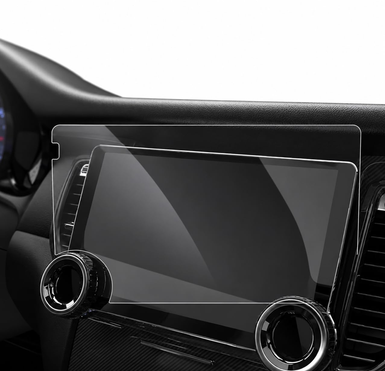 SimEnt® 9H Hardness Flexible Fibre Screen Guard for Diamond X80 (10.1 Inch) Car Android System | Unbreakable Touchscreen Stereo Display Protector Film with Dual Rotary Knob Cutouts-image-12