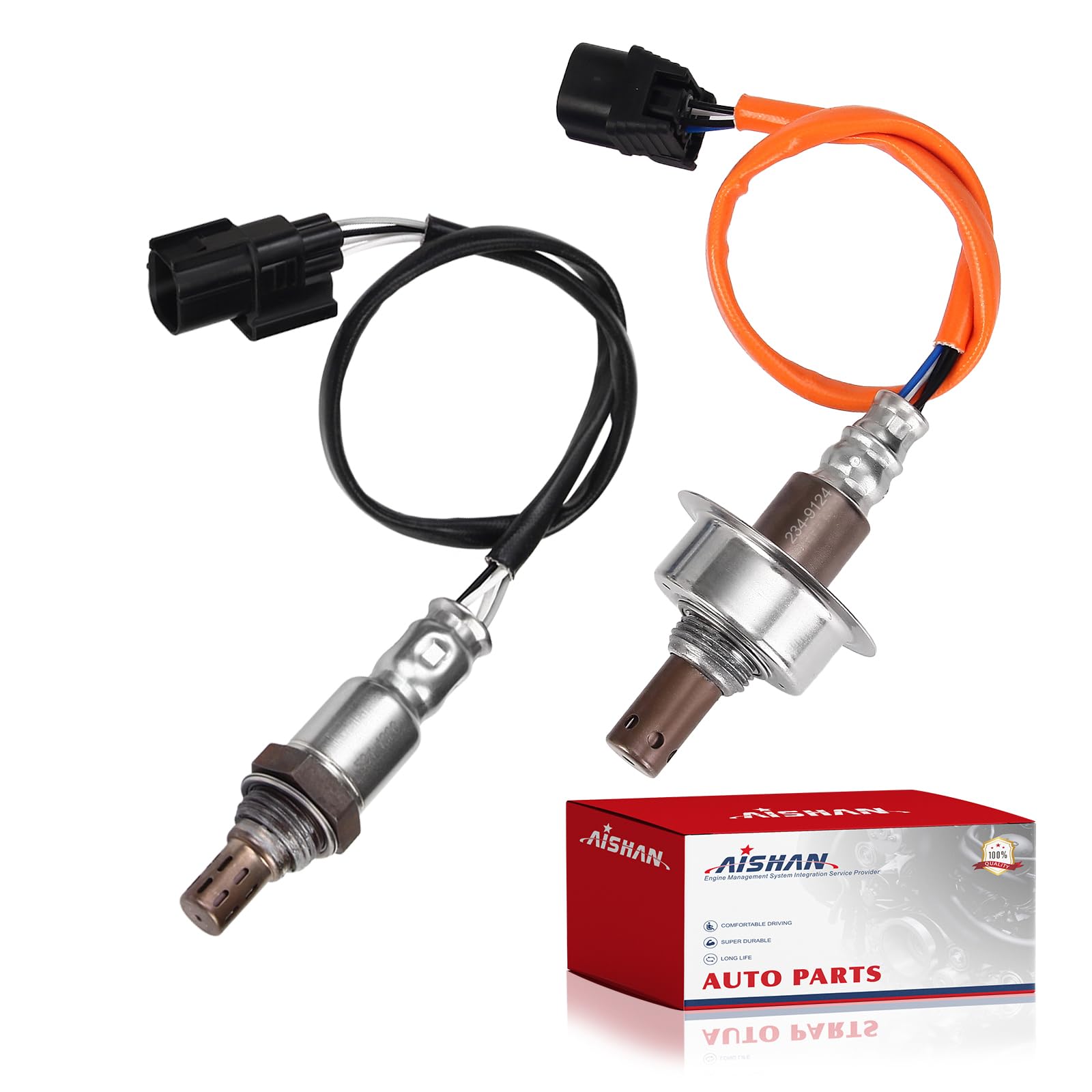 2pcs o2 oxygen sensor upstream and downstream 234-9124 234-4350 compatible with honda civic l4 1.8l 2007 2008 2009 2010 2011 replace 36531rnaj01 36532rnaa01, 36531rna003 36532rmxa01