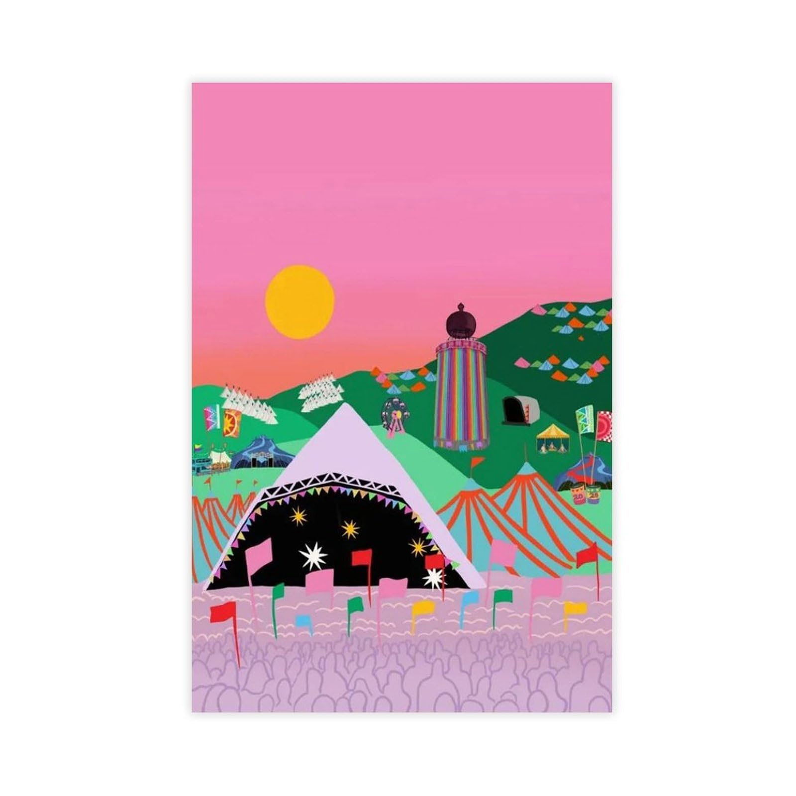 Poster su tela per festival musicali, decorazione per camera da letto, ufficio, stanza, regalo, 60 x 90 cm