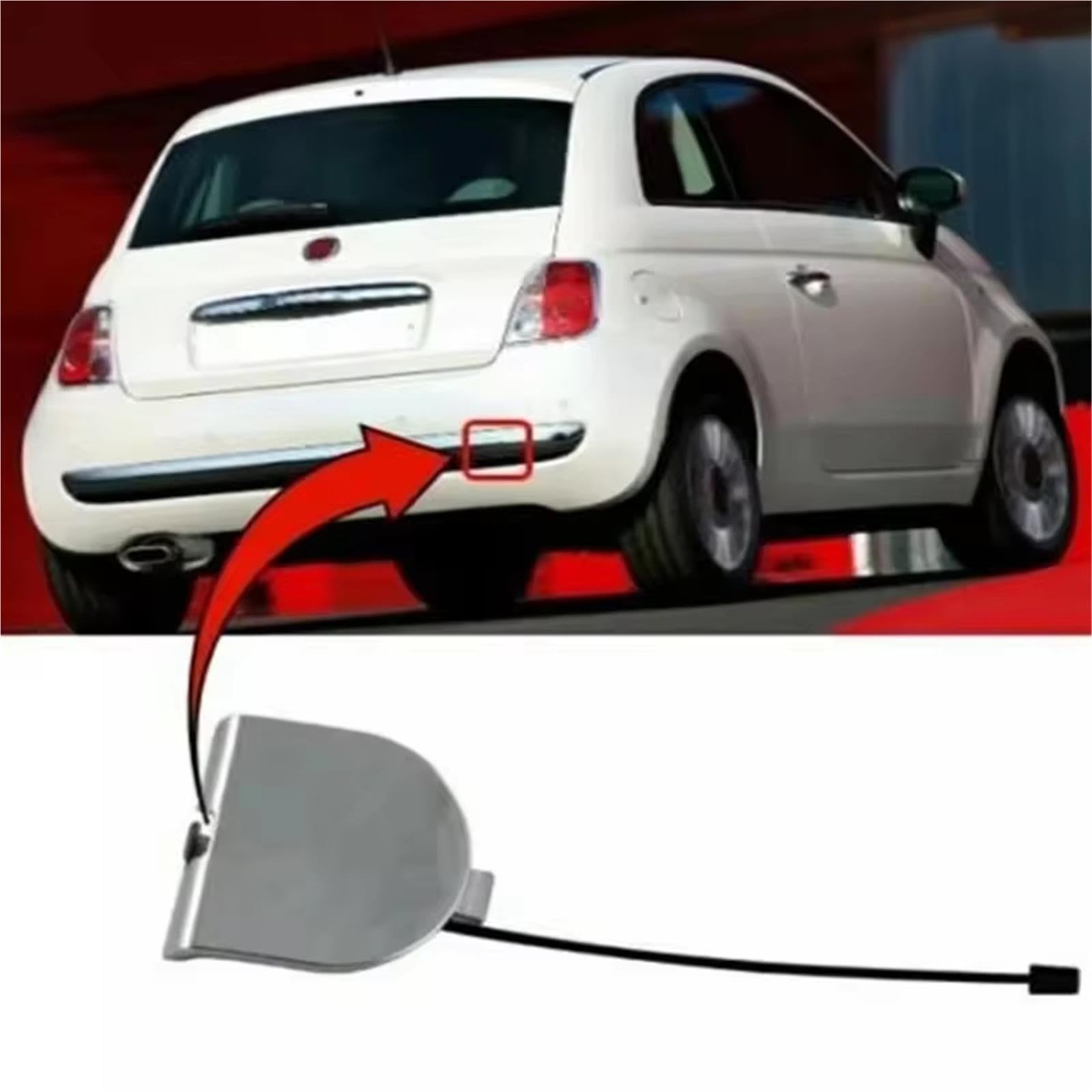 Gancio Paraurti Auto Per Fiat Per 500 Per 500C 2007-2012