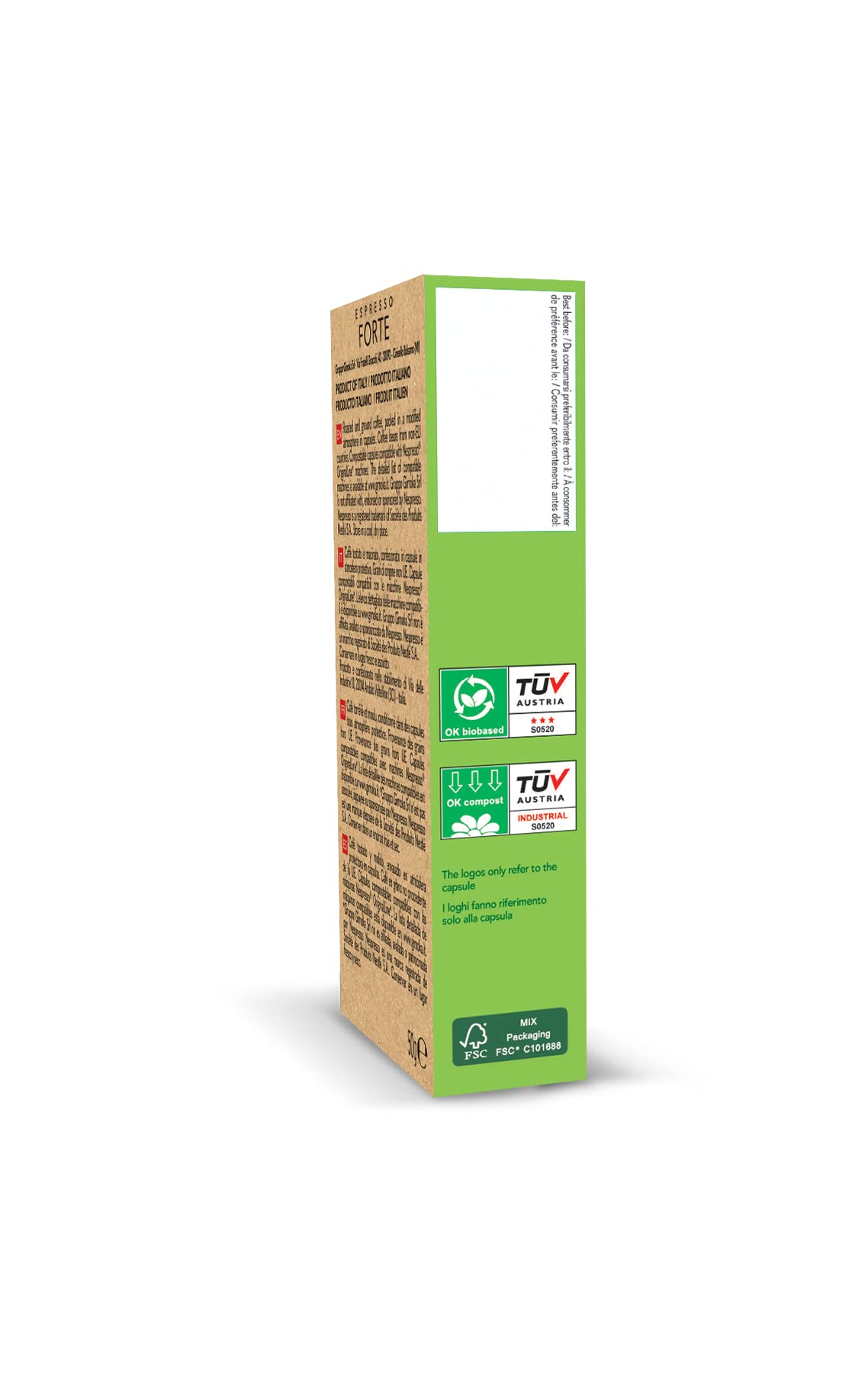 Gimoka - Compatibile Per Nespresso - Capsule Compostabili - 100 Capsule - Gusto FORTE - Intensità 11 - Made In Italy (Confezione da 2)