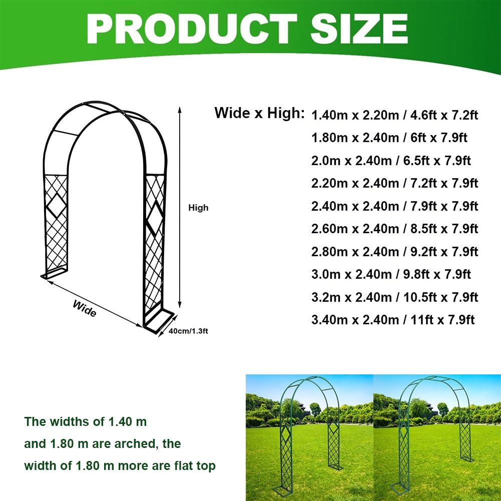 Treillis autoportant en métal robuste pour plantes grimpantes, pergola de jardin extérieur avec cadre en acier robuste pour roses, lierre, vignes, patio, cour, fête de mariage