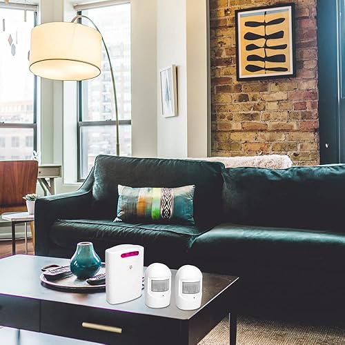 Miniatura 6 de Alarma de entrada inalámbrica multifuncional IR sensor de movimiento alarma timbre 1 receptor 2 transmisores para uso en el hogar al aire libre