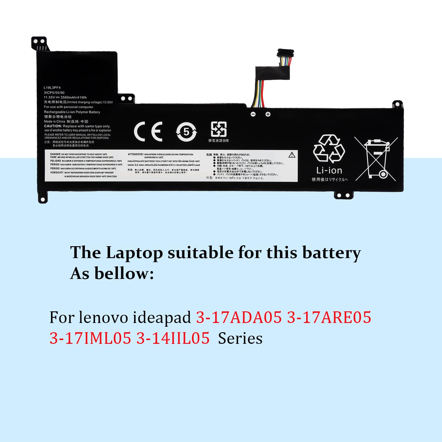 BLESYS L19L3PF4 L19C3PF6 Akku für Lenovo IdeaPad 3-17IML05 3-17ADA05 3-17ARE05 3-17IIL05