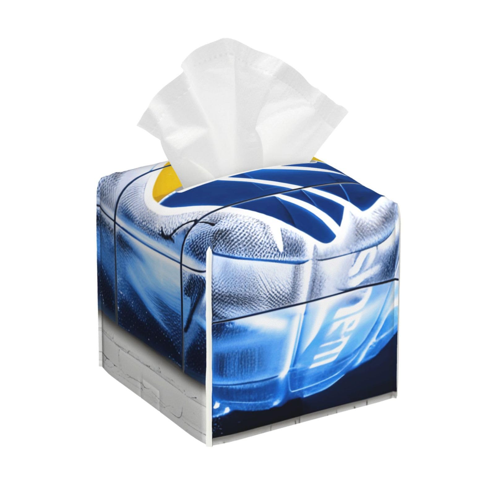 Ice Hockey Art Pattern Print Tissue Box Cover Leather Holder Square Facial Paper Organizer Dispenser