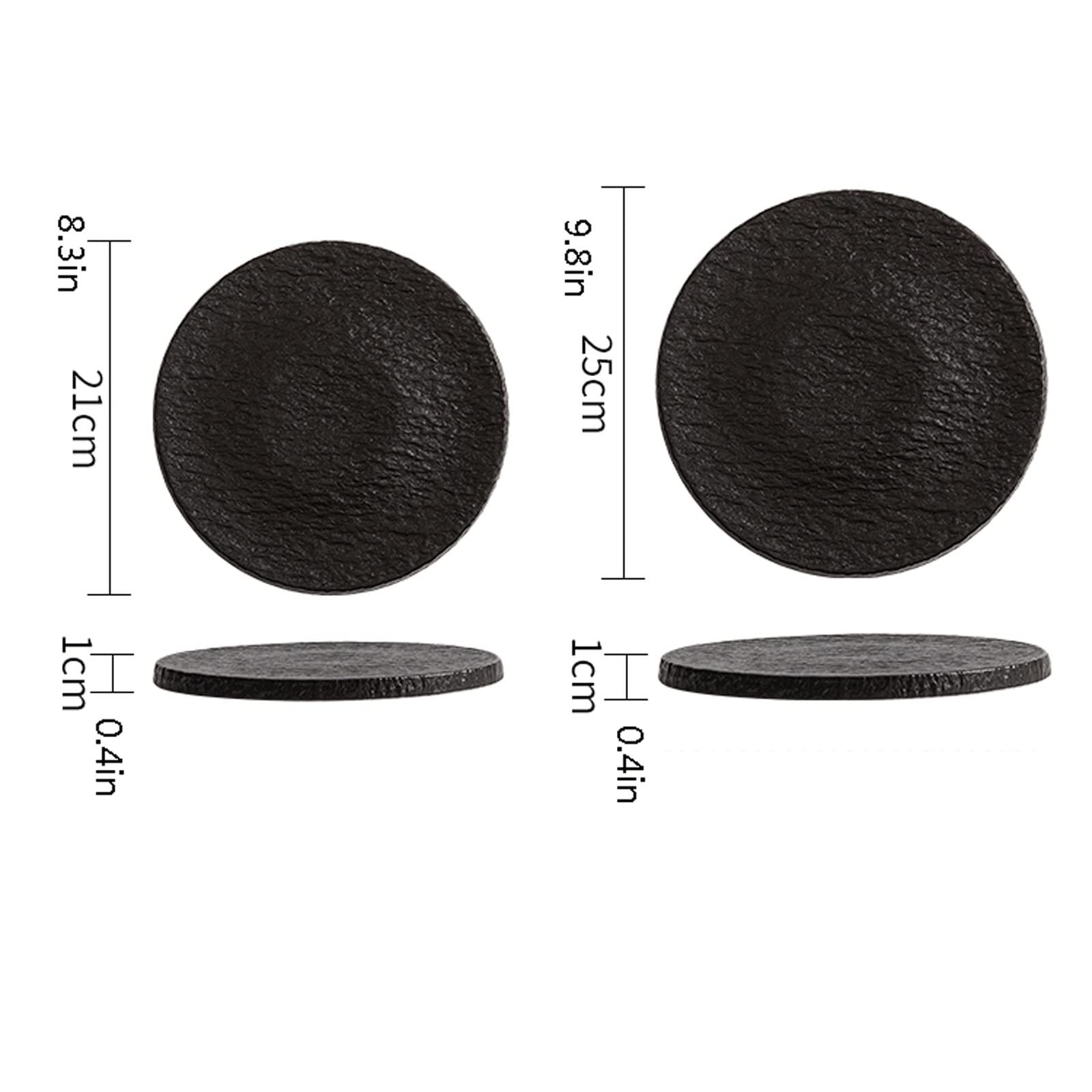 Foodservice Vassoio Vassoio Rotondo Vassoio for Serving Vassoio in Ceramica Vassoio Dessert Sushi Piastra Cucina Party Home Decor Bianco Nero per Feste, Tavolo, Cucina (Size : B)