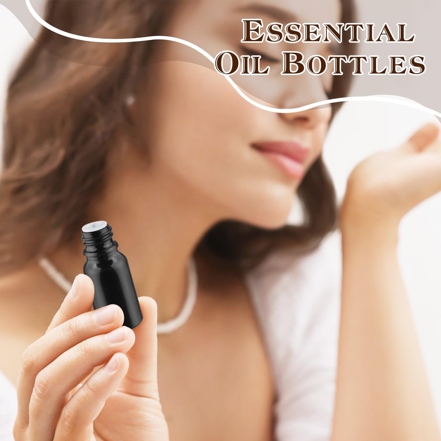 30 Pcs 10ml/0.34oz Essential Oil Bottles Refillable Small Essential Oil Dropper Jars Glass Vials Bottles with Reducers Caps, 2 x Droppers, 1 x Funnel