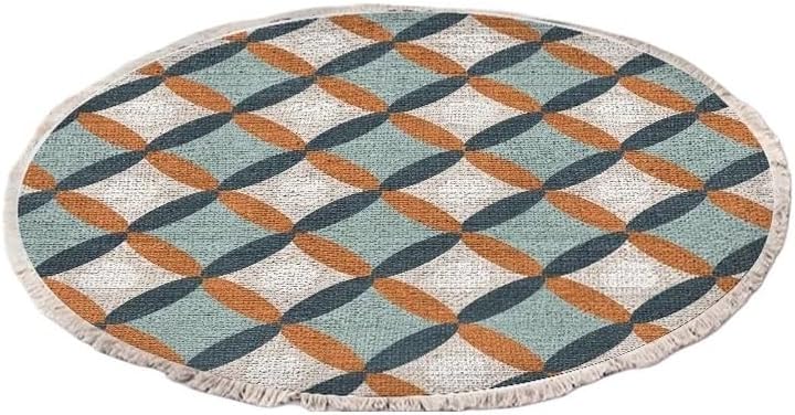 120 * 120 cm European Ethnic Style Home Bedroom, Living Room, Study, Entrance mat, Computer Chair mat, Circular Carpet(Y-H11,Diameter 60cm)