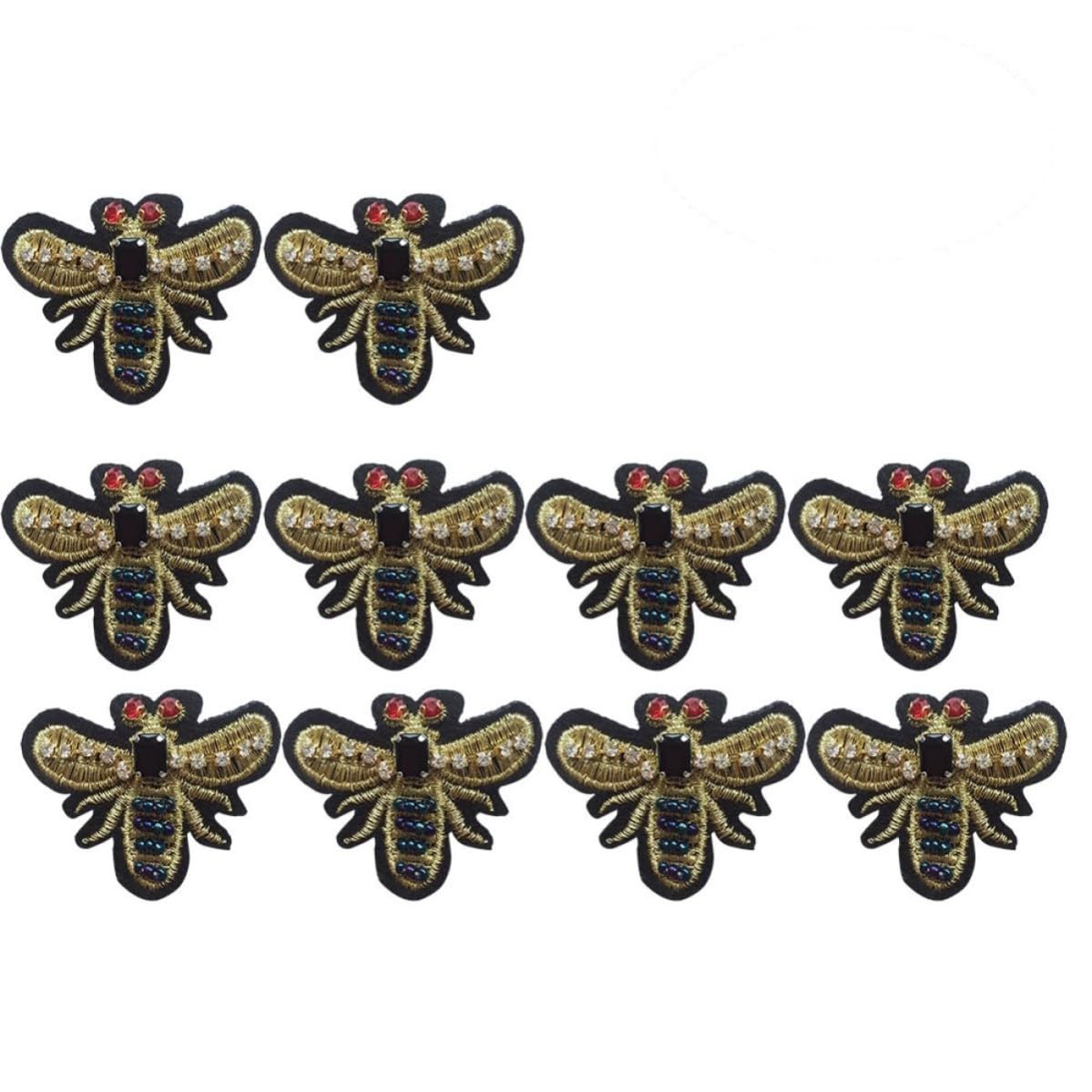 Abejas de alambre dorado vintage para costura y embalaje de lujo x10