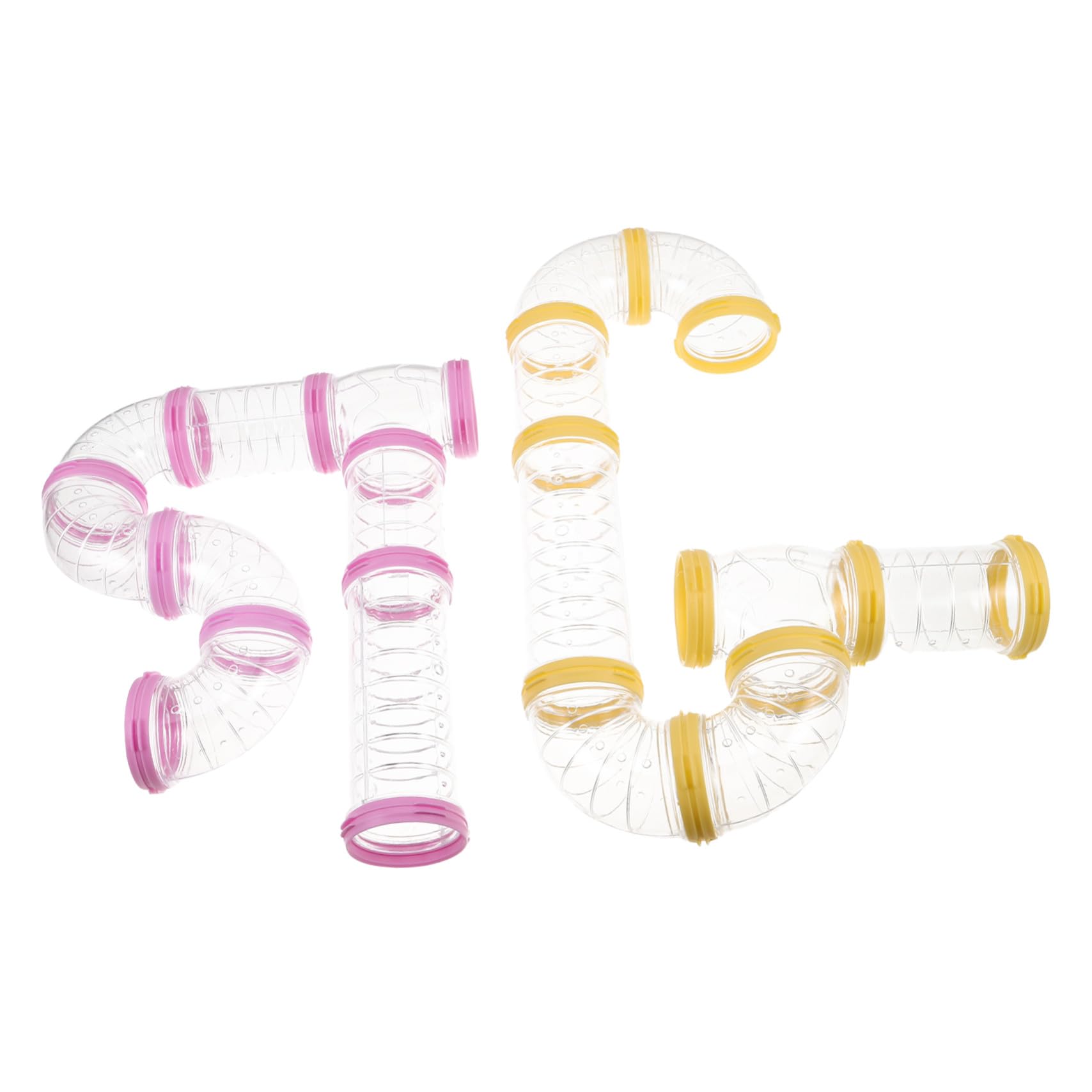 NUOBESTY 2sätze Faltbarer Hamster-spieltunnel für Kleintiere Transparenter Hamsterröhrentunnel Spielzeugtunnel aus Kunststoff für Hamsterkäfige Meerschweinchenröhre zum Spielen und Toben