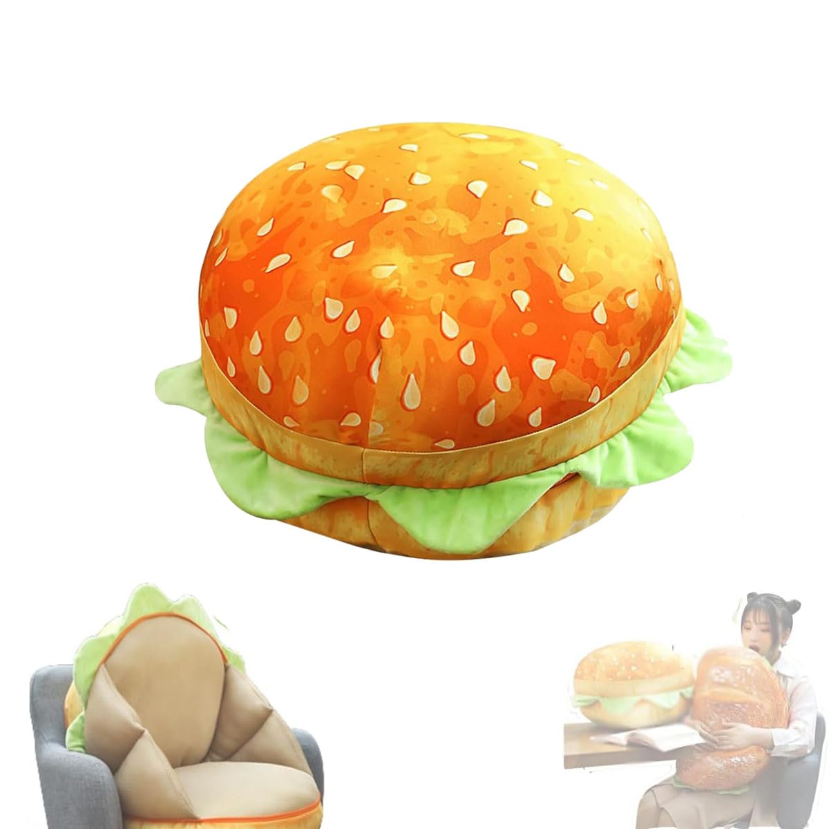 Cheeseburger Pillow, Burger Pillow That Opens for Your Head