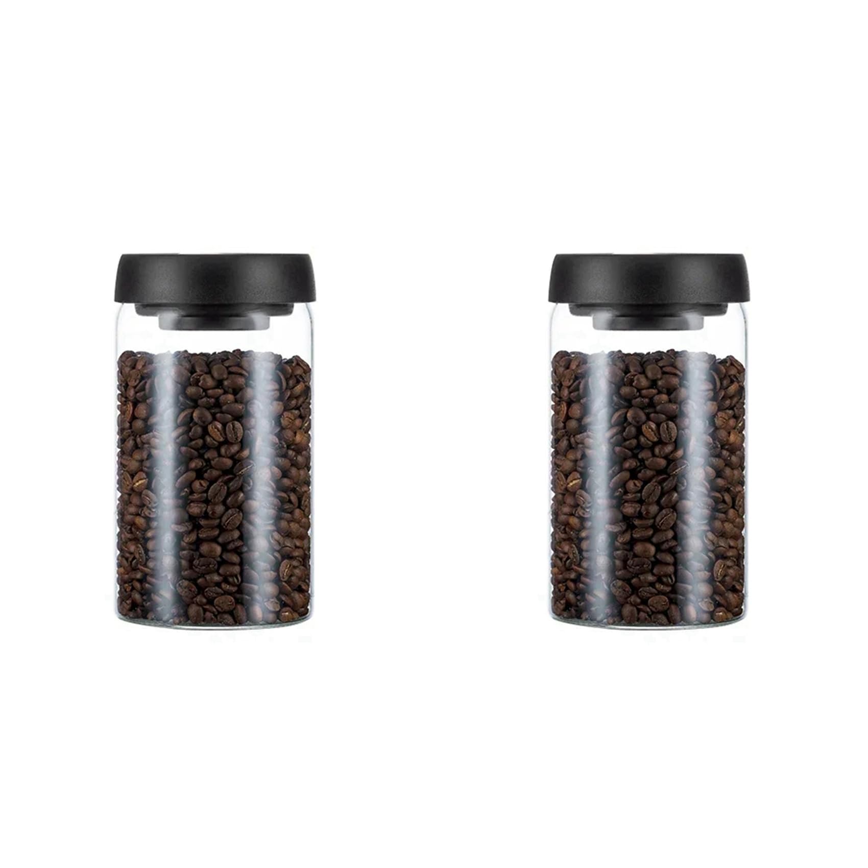 Hndhbfgrt 2X Vacuum Sealed Jug Coffee Beans Glass Airtight Canister Food Grains Candy Keep Storage Jar 1200Ml