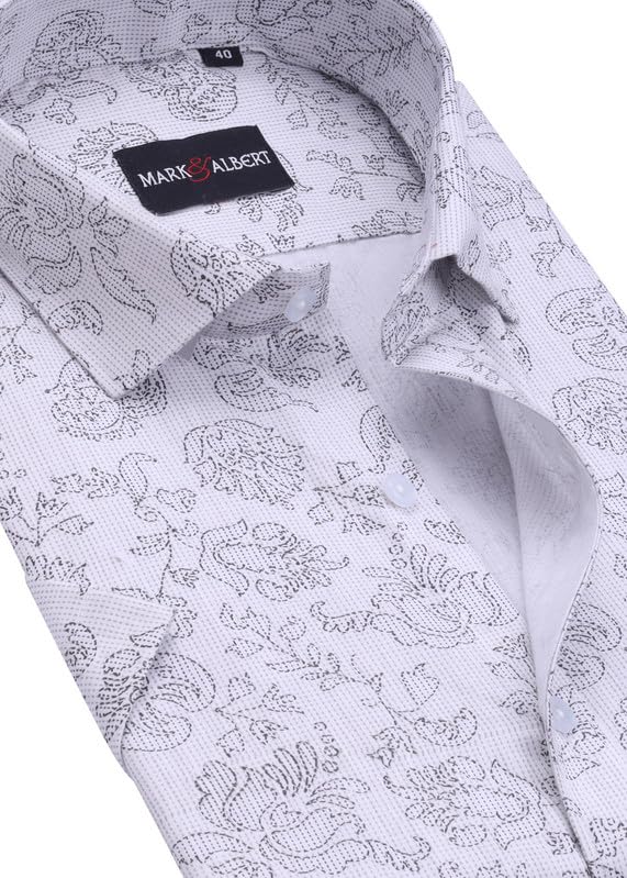 Image of Mark & Albert Men's Half Sleeve Cotton Linen Shirt Blue