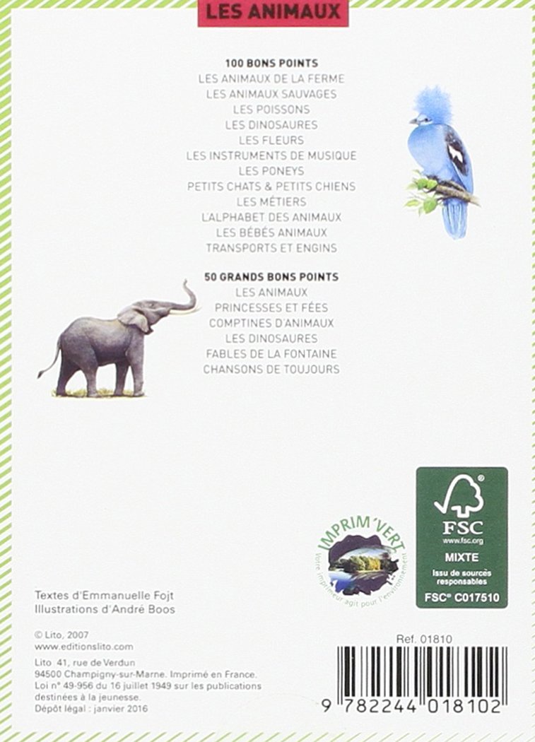50 bons points Les Animaux