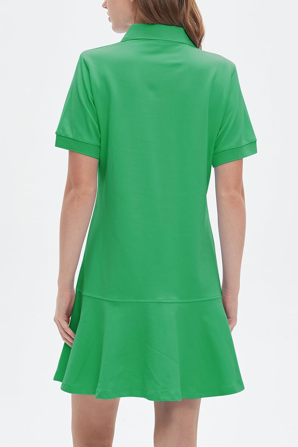Ladyful Women's Polo Dress Short Sleeve Ruffle Hem Flowy Summer Golf Tennis Athletic Mini Dress - Image 4