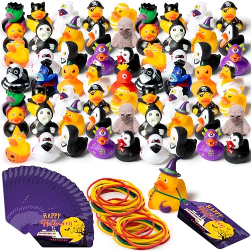 H1vojoxo Halloween Rubber Ducks Bulk - 20 Set Halloween Party Favors Rubber Ducks for Cruise Ships Bath Toy Trick or Treat Fillers Gift Exchange Baby Shower Accessories